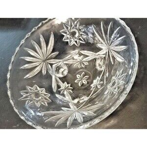 Anchor Hocking Star of David Clear Glass Bowl Prescut 6 7/8" bon bon